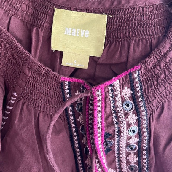 EUC Anthropologie Maeve Embroidered Dress - Sz 0 - Picture 7 of 7